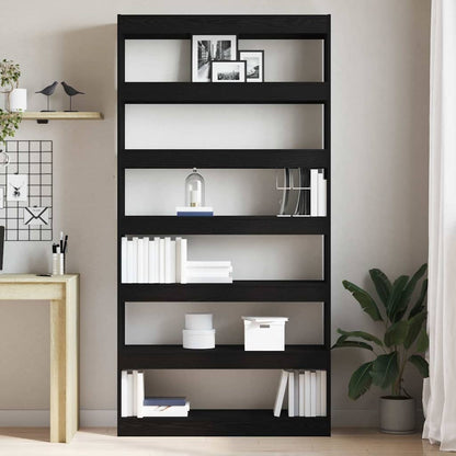 Boekenkast – Wandrek – Boekenplank – Opbergrek – Vakkenkast – 6 Planken – Hout – Zwarte Matte Afwerking