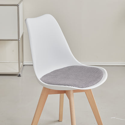 Eetkamerstoelen – Dining Stoelen – Keukenstoelen – Stoelen Zonder Armleuning – Witte Stoelen – Scandinavisch Design – Massief Beukenhouten Poten – Linnen Gestoffeerd