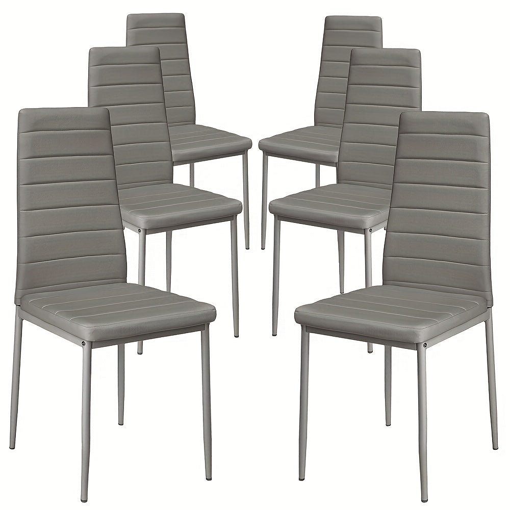 Eetkamerstoel – Stoel – Kuipstoel – Armstoel – Draaistoel – Set van 6 – PU Leer – Metalen Poten – Ergonomisch Design – Stapelbaar – Makkelijk schoon te maken