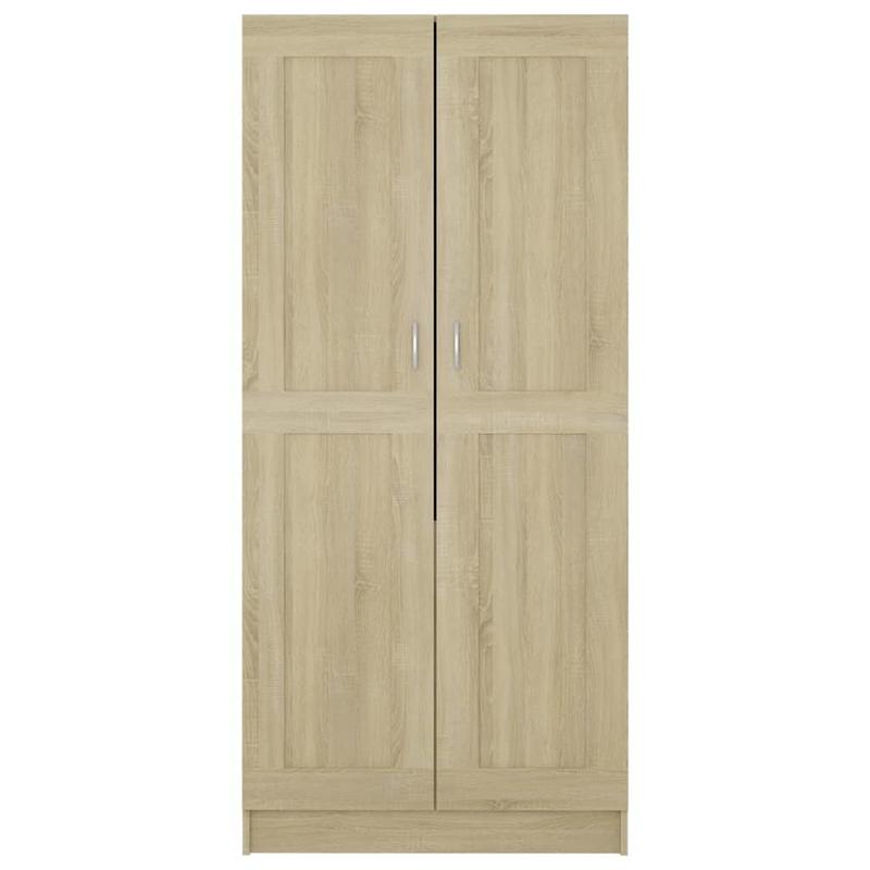 Garderobekast – Kledingkast – Kleerkast – Linnenkast – Opbergkast – Bruin – Compact Formaat 82,5x51,5x180 cm – Stevig Hardhouten Materiaal