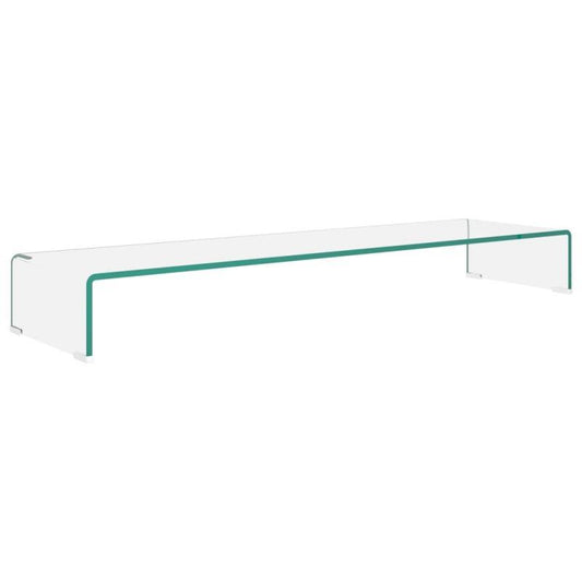 Tv-meubel – TV-kast – TV-standaard – Wandmeubel – Entertainmentmeubel – Transparant Glas – RVS Frame – Ruimtebesparend – 110x30x13 cm
