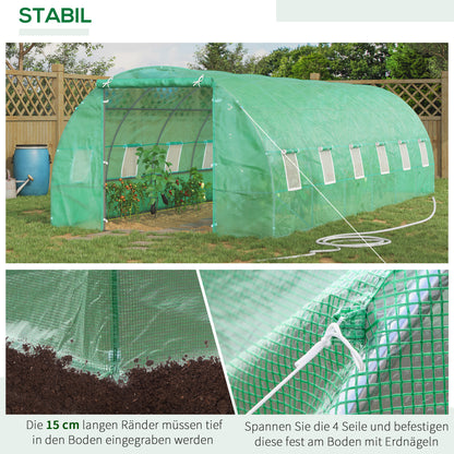 Kweekkas – Tuinkas – Broeikas – Tunnelkas – Moestuin Kas – 350x200x200 cm – Waterafstotende Folie – Mesh Ventilatieraam
