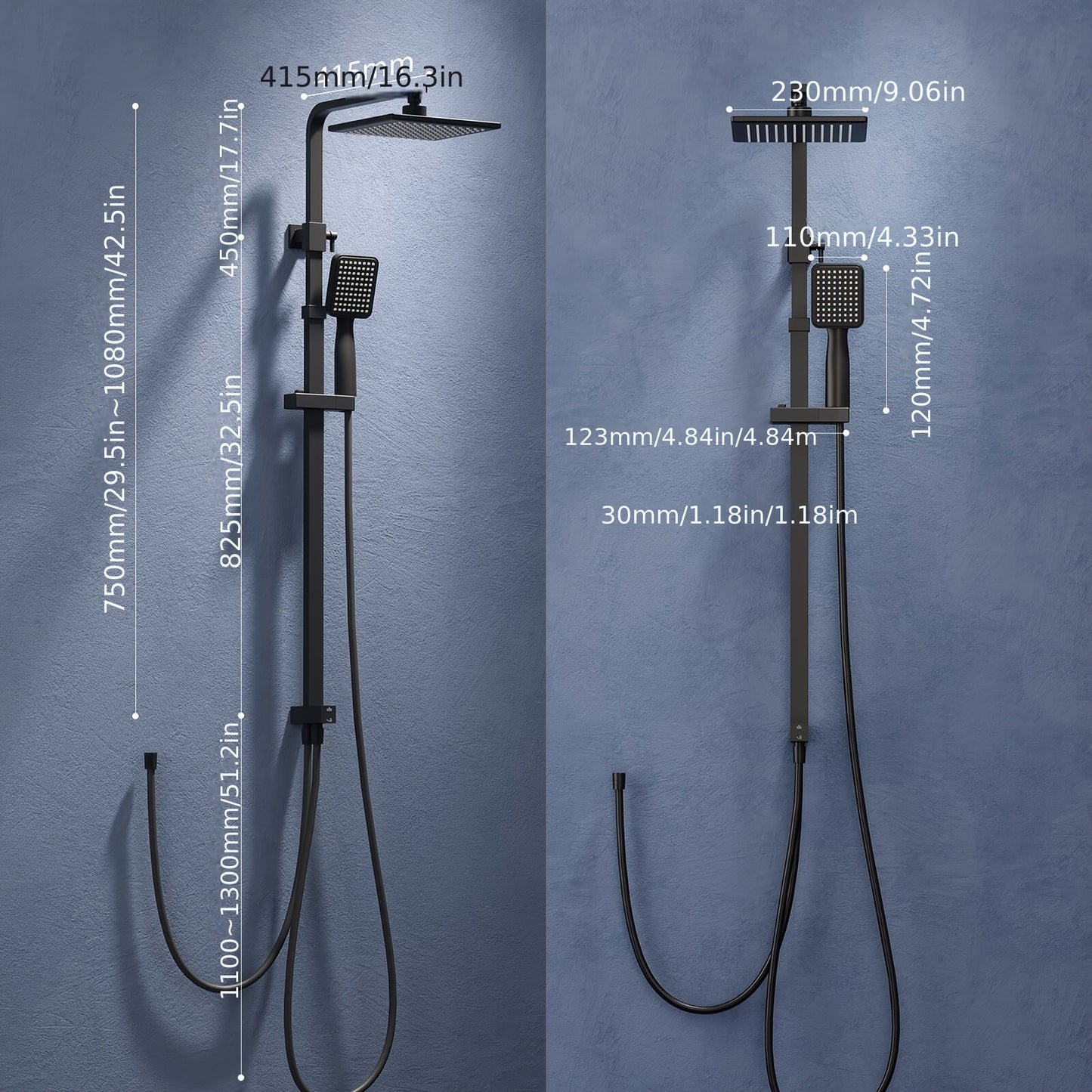 Complete Douchesysteem – Thermostaatkraan – Doucheset – Badmengkraan – Handdouche – Koper – Temperatuurregeling Zonder Elektriciteit – Eenvoudige Wandmontage