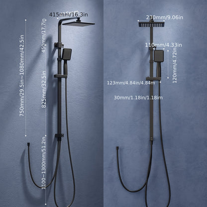 Complete Douchesysteem – Thermostaatkraan – Doucheset – Badmengkraan – Handdouche – Koper – Temperatuurregeling Zonder Elektriciteit – Eenvoudige Wandmontage