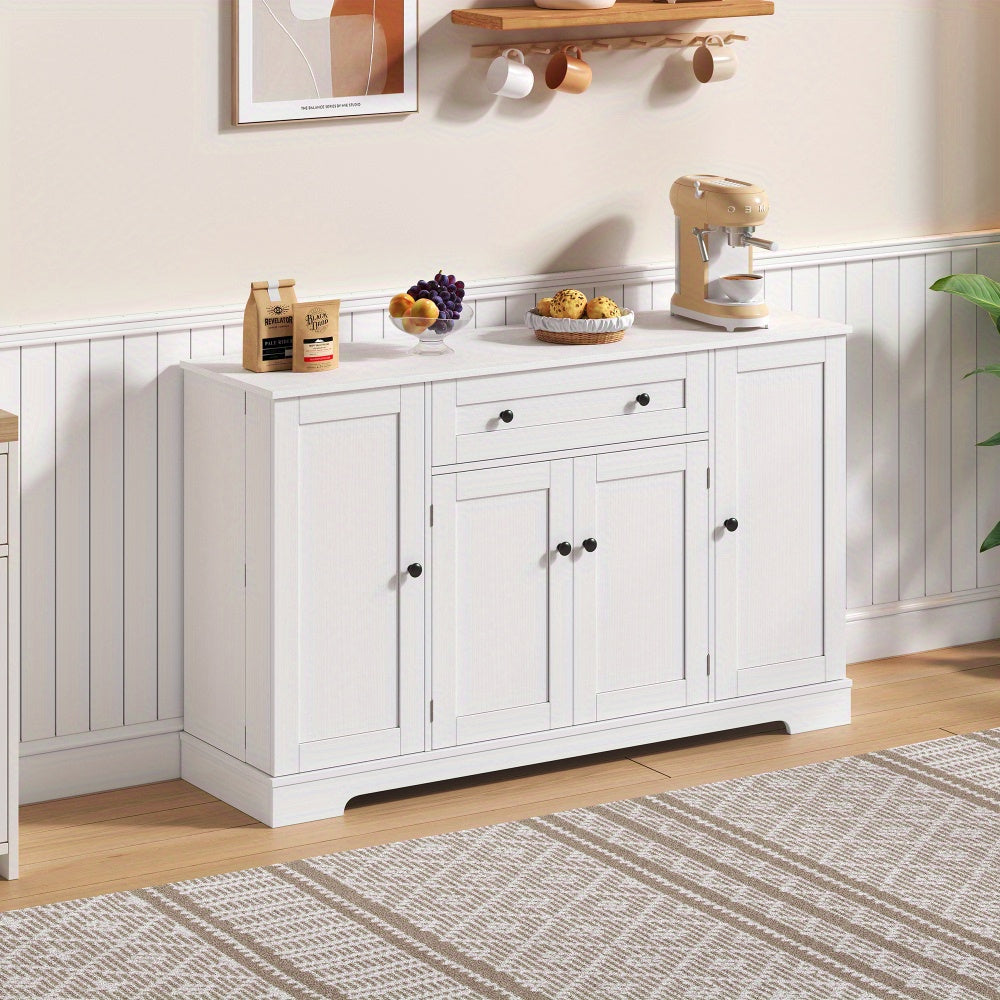 Sideboards, sideboards, multifunctional kitchen buffets - 138cm sideboard with drawers, shelf doors and adjustable shelves - Contemporary design with anti-tilt protection, ideal for kitchen, living room and bedroom
