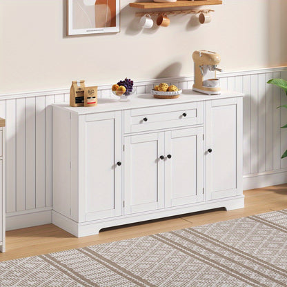 Sideboards, sideboards, multifunctional kitchen buffets - 138cm sideboard with drawers, shelf doors and adjustable shelves - Contemporary design with anti-tilt protection, ideal for kitchen, living room and bedroom