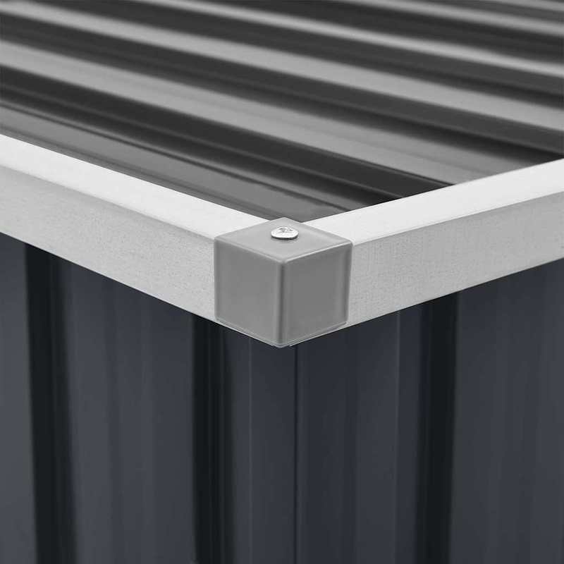 Grote Tuinopslagbox – Tuinkist – Opbergbox – Buitenkist – Tuinbak – Antraciet – Stevig Gegalvaniseerd Staal – Weerbestendig & Ruim 129x67x65 cm