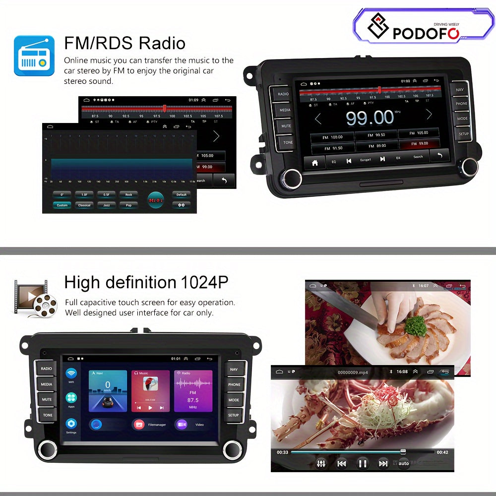 Autoplayer Android Car Stereo – Autoradio Multimedia Systeem – Navigatie Systeem – Double Din Touchscreen – 7 Inch Scherm – Android 13 OS – 2GB RAM & 64GB Opslag – Inclusief Backup Camera en Microfoon