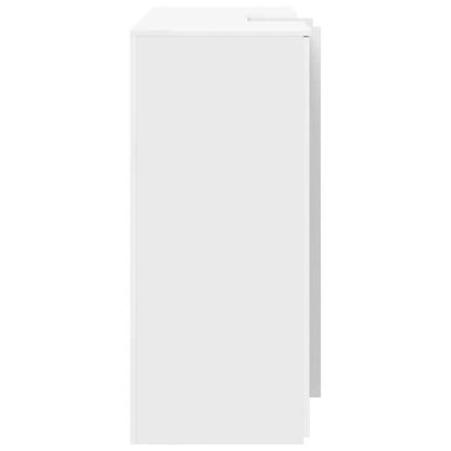 Balie – Receptiebalie – Werkplek – Ontvangstbalie – Balie Meubel – Wit – Modern – Opbergruimte – Ruim Werkblad 155x50 cm – Stevig Houten Design