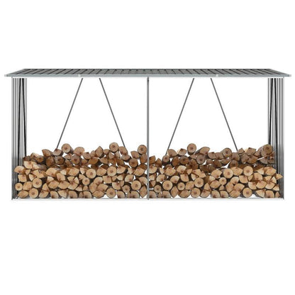 Houtberging – Houtopslag – Brandhoutrek – Haardhoutopslag – Buitenberging – Verhoogde Lattenvloer – Weerbestendig Verzinkt Staal – 330x84x152 cm