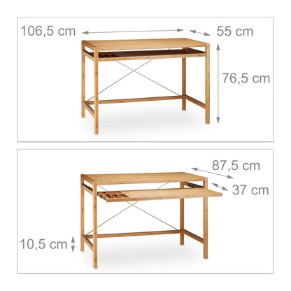 Computer Desk in Natural - (W)106.5 x (H)76.5 x (D)55.5cm