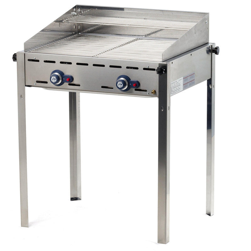 Gasgrill met 2 Roosters – 6 kW – Buitenbarbecue voor Terras & Catering