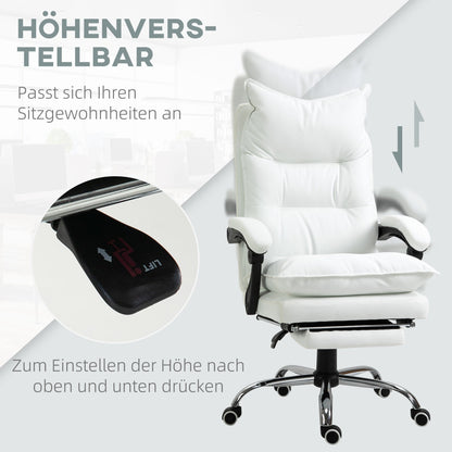 Bureaustoel – Office Chair – Draaistoel – Kantoorstoel – Gaming Stoel – Verstelbare Zithoogte – Ingebouwde Voetensteun – Kunstleer – Zwart
