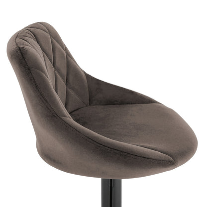 Luxury Velvet Bar Stools Set Of 4 - Swivel Padded Bar Chairs with Metal Base | Commercial Grade Heavy-Duty Stools for Bar/Cafe/Kitchen | Premium Upholstered Counter Height Stools (brown)