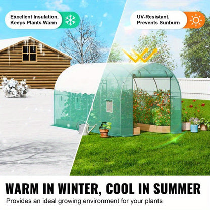 Kas Tunnel – Kweekkas – Plantenkas – Groentetunnel – Hobbykas – Gegalvaniseerd Stalen Frame – PE Transparante Hoes – 1132x640x630 cm – Geschikt Voor Binnen En Buiten