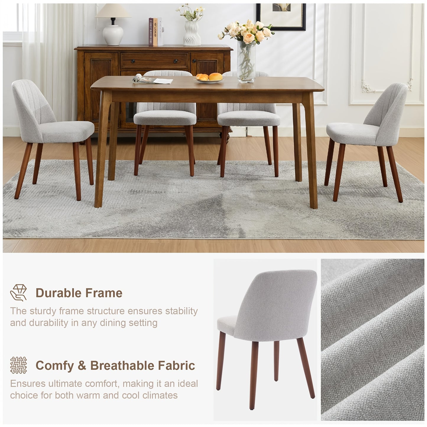 Moderne Eetkamerstoelen – Stoelen Set – Dining Chairs – Zithoek Stoelen – Keukenstoelen – Mid-Century Design – Compact & Ruimtebesparend – Gemakkelijk Te Reinigen