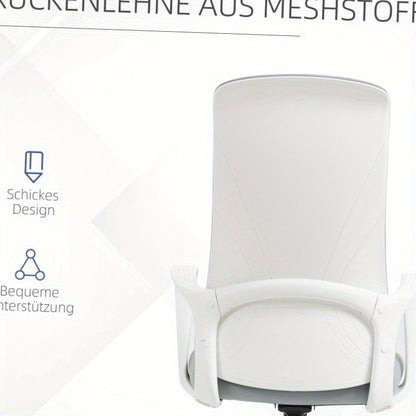 Ergonomische Bureaustoel – Bureaustoel Werkstoel – Draaistoel – Computerstoel – Thuiswerkstoel – Verstelbare Hoogte – Rockerfunctie – Lichtgrijze Stof – Roestvrijstalen Frame – 360° Draaibare Zitting