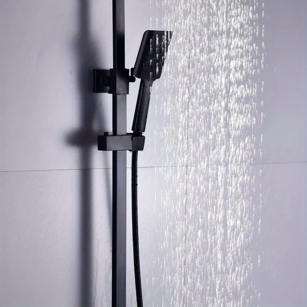 Doucheset – Douchekop – Regendouche – Handdouche – Douchekraan – Thermostatisch – Roestvrij Staal – Verstelbare Hoogte – 18x27 cm Regendouche