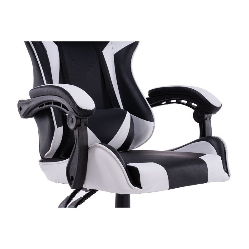 Gamingstoel – Gamestoel – Gaming Chair – Game Stoel – Bureaustoel – Ergonomisch Met Verstelbare Nek- En Lendenkussens – Rugleuning Tot 180° Wit