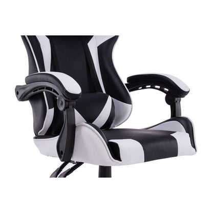 Gamingstoel – Gamestoel – Gaming Chair – Game Stoel – Bureaustoel – Ergonomisch Met Verstelbare Nek- En Lendenkussens – Rugleuning Tot 180° Wit