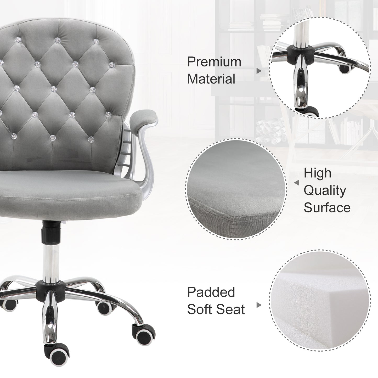 Bureaustoel – Ergonomische Stoel – Office Chair – Draaistoel – Bureau Stoel – Roze PU Bekleding – Verstelbare Hoogte 95-105 cm – Max 120 kg Belastbaar