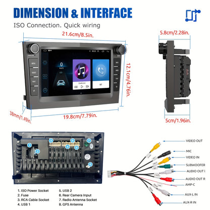 Autoradio – Multimedia Systeem – Navigatie – Inbouw Radio – Autostereo – Met Camera & Microfoon – 17,78 cm IPS Touchscreen – Draadloze CarPlay & Android Auto