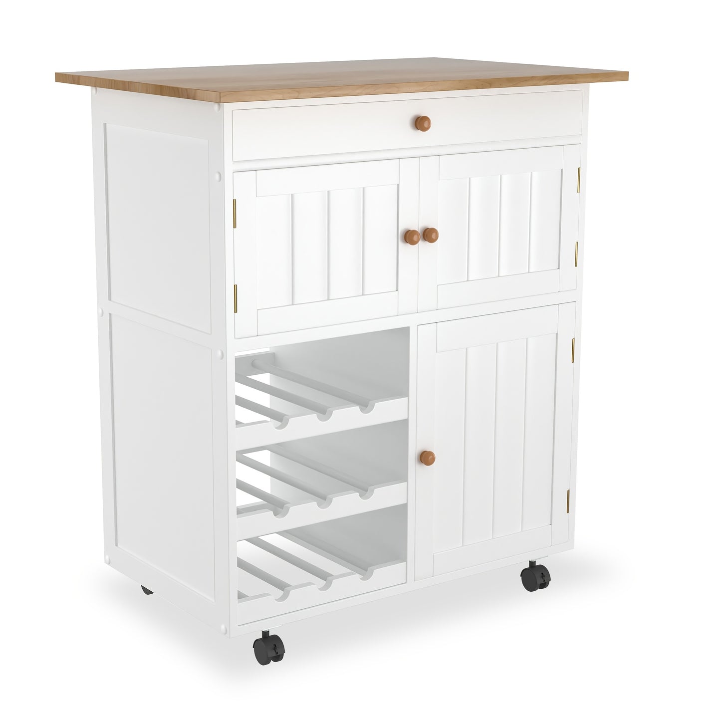 Keukenwagen – Keukentrolley – Servierwagen – Werkwagen – Opbergwagen – 85x70x40 cm – Hout – Mobiel Met Wielen – Max 50 kg Belastbaar