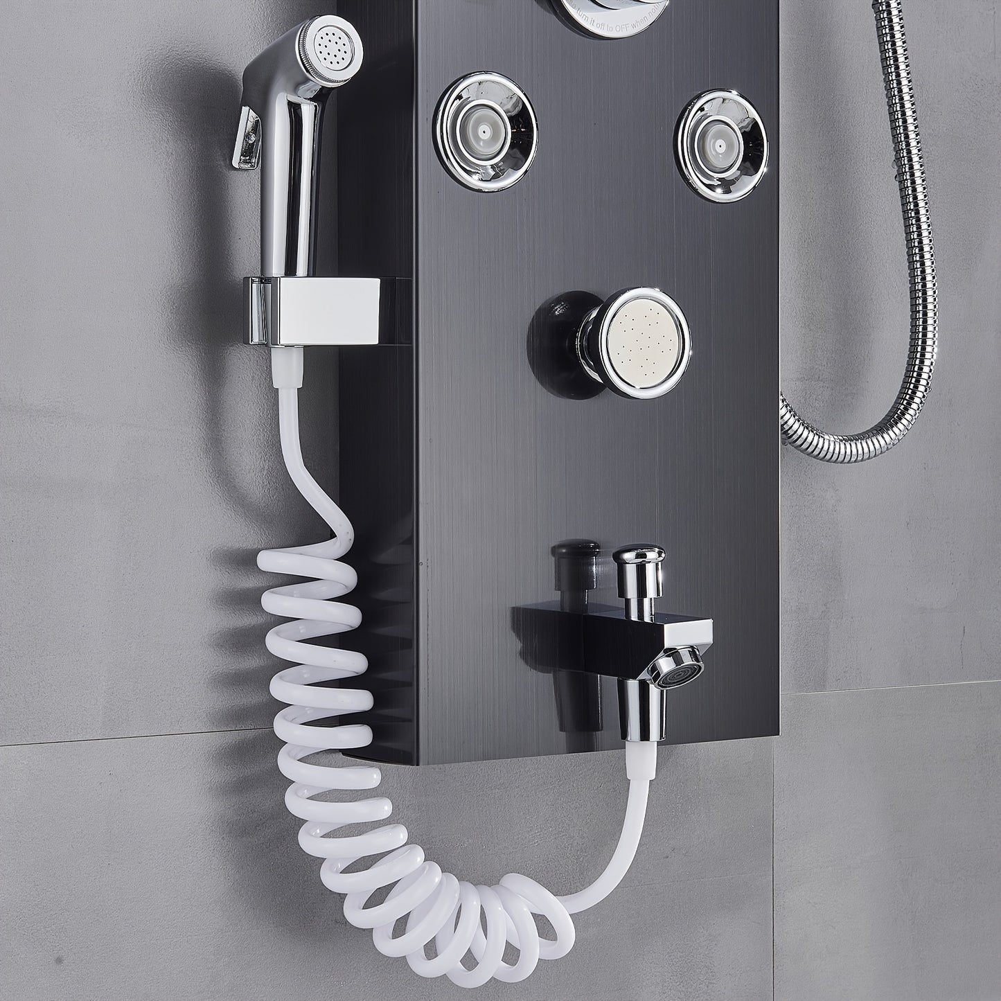 Douchesysteem – Regendouche – Douchepaneel – Doucheset – Thermostaatkraan – Zwart RVS – 5-in-1 Multifunctioneel – Hydraulisch Zonder Elektriciteit