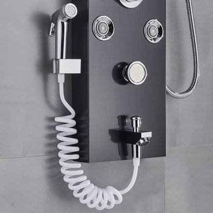 Douchesysteem – Regendouche – Douchepaneel – Doucheset – Thermostaatkraan – Zwart RVS – 5-in-1 Multifunctioneel – Hydraulisch Zonder Elektriciteit