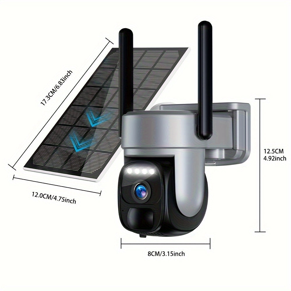 Draadloze Beveiligingscamera – Wifi-Vrije Camera – Buitencamera – Bewegingssensor – 360° Zicht – 8000 mAh Batterij – 1296p HD Nachtvisie