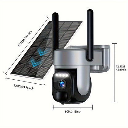Draadloze Beveiligingscamera – Wifi-Vrije Camera – Buitencamera – Bewegingssensor – 360° Zicht – 8000 mAh Batterij – 1296p HD Nachtvisie