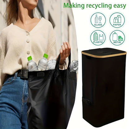 Recyclingbak – Afvalzak – Recyclezak – Afvalcontainer – Afvalemmer – Set Van 2 Zakken – 100 Liter Inhoud – Afneembare Draagtas – Opvouwbaar En Stevig