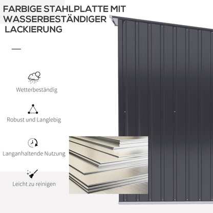 Tuinberging – Tuinschuur – Gereedschapsschuur – Tuinkast – Opbergschuur – Gegalvaniseerd Staal – Weerbestendig Coating – Afmeting 100x103x160 cm – Donkergrijs