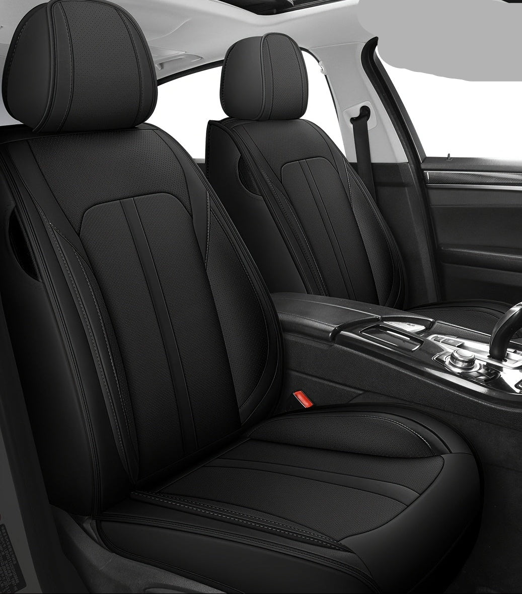 Autostoelhoezen – Autostoelbekleding – Stoelhoes Set – Auto Interieur Bescherming – Universeel – Lederen Complete Set 5 Zitplaatsen – Airbag Compatibel – Hoogwaardig Nappa Leer