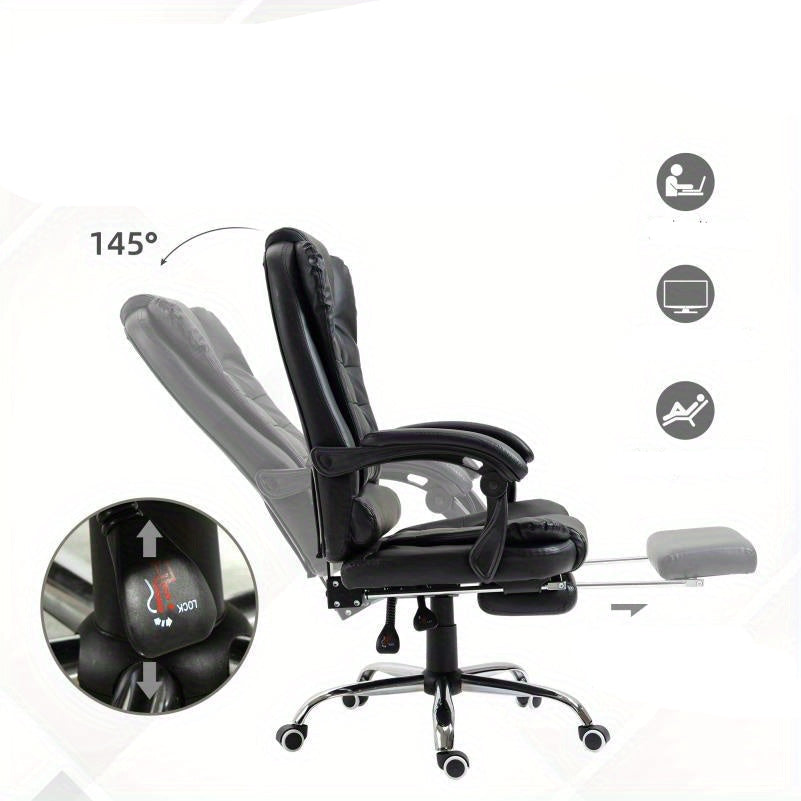 Ergonomische Bureaustoel – Verstelbare Werkstoel – Draaibare Bureaustoel – Kantoorstoel – Thuiswerkstoel – Memory Foam Kussen – Metalen Chroom Frame