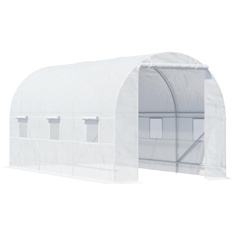 Kweekkas – Tuinkas – Mini Kas – Moestuin Kas – Groentekasje – Walk-in Kas Met Metalen Frame – 4,45x2x2 Meter – Duurzaam Polypropyleen Zeil – Lichtgewicht & Weerbestendig