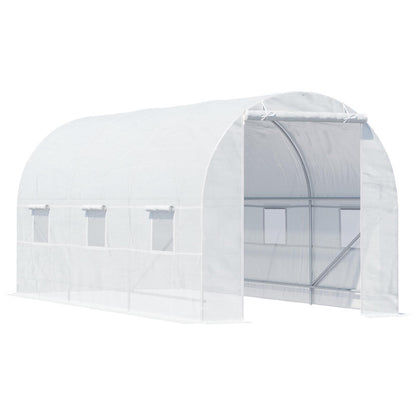 Kweekkas – Tuinkas – Mini Kas – Moestuin Kas – Groentekasje – Walk-in Kas Met Metalen Frame – 4,45x2x2 Meter – Duurzaam Polypropyleen Zeil – Lichtgewicht & Weerbestendig