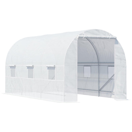 Kweekkas – Tuinkas – Mini Kas – Moestuin Kas – Groentekasje – Walk-in Kas Met Metalen Frame – 4,45x2x2 Meter – Duurzaam Polypropyleen Zeil – Lichtgewicht & Weerbestendig