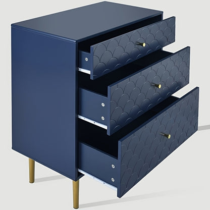Ladekast – Ladenkast – Ladenkastje – Commode – Opbergkast – Navy Blauw – 3 Lades – Duurzaam Bamboe – Eenvoudige Montage