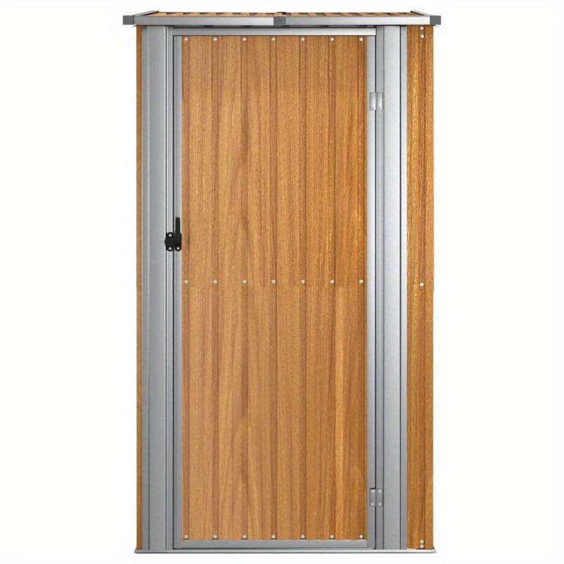 Tuinhuisje – Tuinberging – Tuinschuur – Gereedschapshuisje – Tuinkast – Gegalvaniseerd Staal – Weerbestendig & Verplaatsbaar – Bruin – 118,5x97x209,5 cm