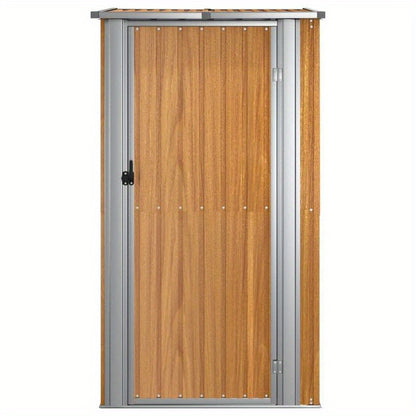 Tuinhuisje – Tuinberging – Tuinschuur – Gereedschapshuisje – Tuinkast – Gegalvaniseerd Staal – Weerbestendig & Verplaatsbaar – Bruin – 118,5x97x209,5 cm
