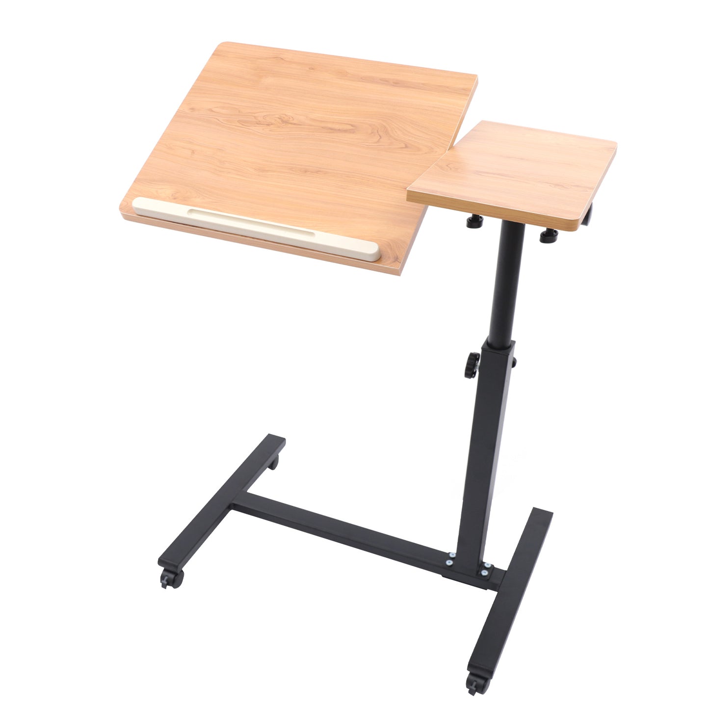 Laptoptafel – Bedtafel – Schoottafel – Laptopstandaard – Werktafel – Verstelbaar in Hoogte – Robuust Met 60x34,5 cm Werkblad – 4 Lockbare Wieltjes
