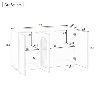 A Stylish And Black U-Shaped Storage Cabinet for The Entryway, Equipped with Compartments, Functioning As a Sideboard, And Showcasing Glass Doors Along with a Spring-Loaded Panel Design.