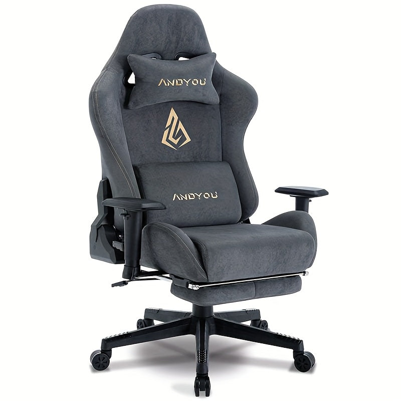 Gamingstoel – Gamestoel – Gaming Chair – Game Stoel – Bureaustoel – Ergonomisch Ontwerp – Verstelbare Rugleuning & Voetensteun – Kunstleer – Draaibaar – Max. 150 kg