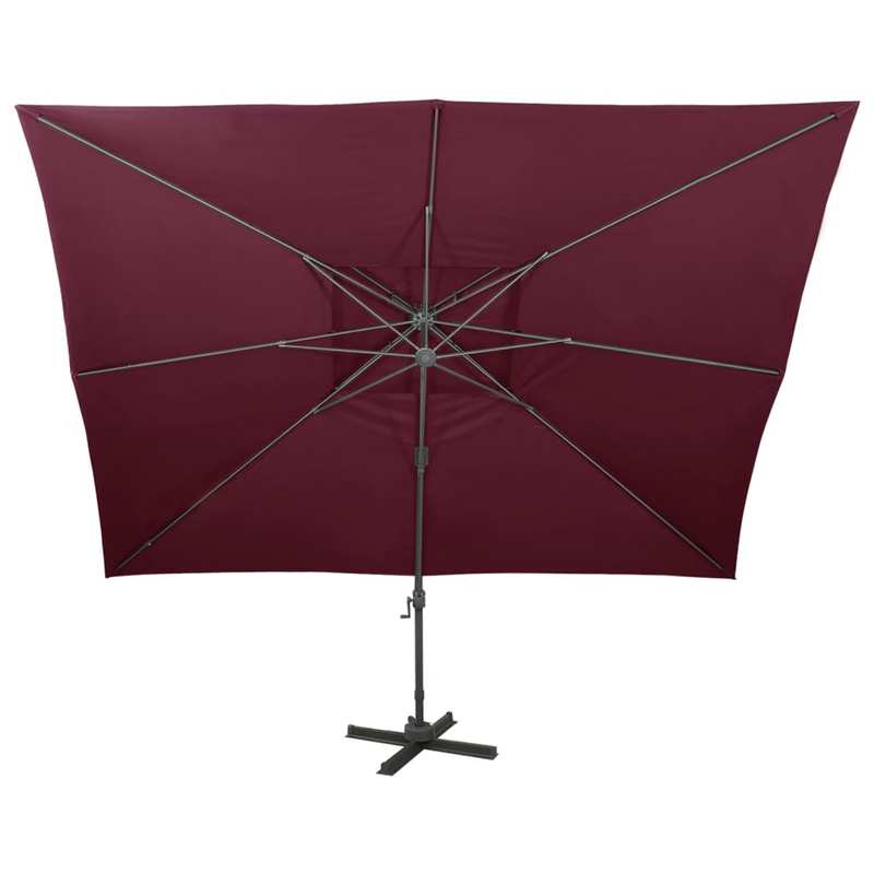 Zweefparasol – Hangparasol – Parasol Met Voet – Tuinparasol – Aluminium Constructie – 400x300 Cm – 360 Graden Draaibaar