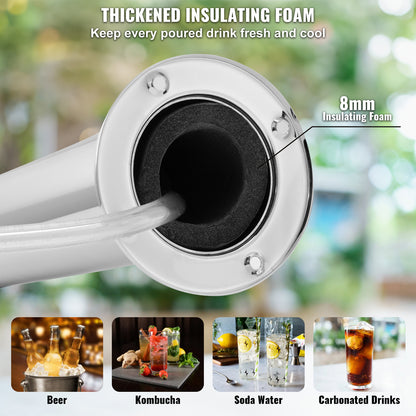 Dubbele Bierkraan – Bierdispensers – Bierkraan Set – Kegerator Tap – Tapinstallatie – RVS 304 Staal – Dual Gauge Drukregelaar