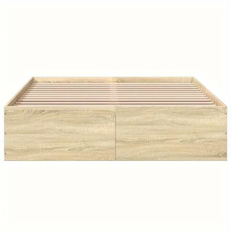 Bedframe – Ledikant – Bedbodem – Slaapkader – Onderstel – Sonoma Eiken – 140x200 Cm – Hoogwaardig Kunsthout