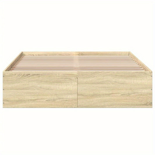 Bedframe – Ledikant – Bedbodem – Slaapkader – Onderstel – Sonoma Eiken – 140x200 Cm – Hoogwaardig Kunsthout