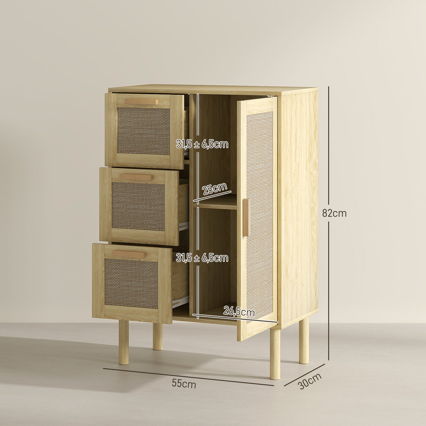 Mobiele Ladekast – Opbergkast – Kantoorwagen – Ladenkast – Archiefkast – Met Slot – Compact Formaat 40x40x61,5 cm – Witte Spaanplaat