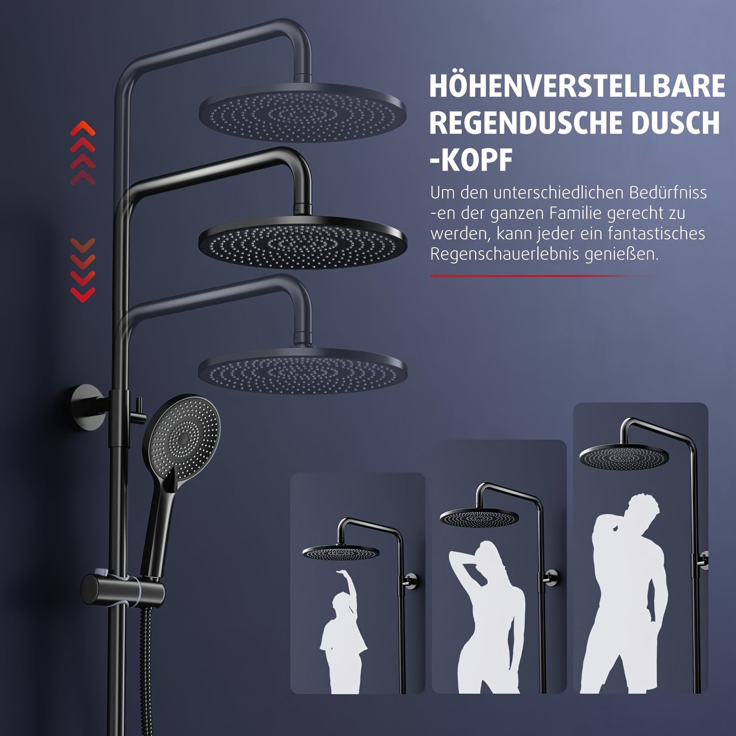 Matte Zwarte Doucheset – Regendouche – Douchekraan – Douchekop – Douche Inbouw – 25 cm Regendouche – Hoogwaardig Messing